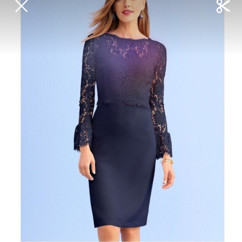 Elegant Blue Lace Dress